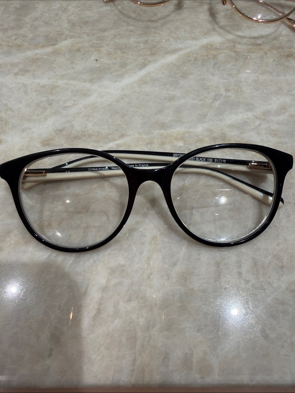 Sonia Rykiel Black Round Women's Optical Frames pre owned France